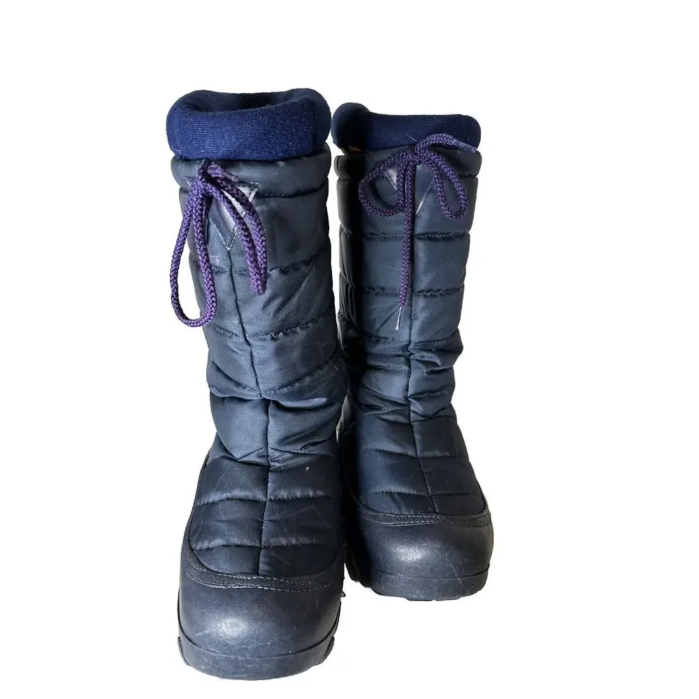 RARE VINTAGE MOON BOOTS, WOMEN'S SIZE 9, 10. Snow Ski Snowboard Shoes Navy Blue